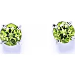 Stříbrné náušnice, přírodní olivín, náušnice na šroubek, NŠ 1250