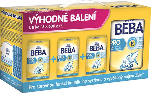 Nestlé Beba Pro 4, 6 x 600 g od 1 299 Kč - Zbozi.cz