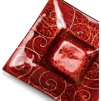 Svícen Skleněný svícen JUNE červený 03 – spirály