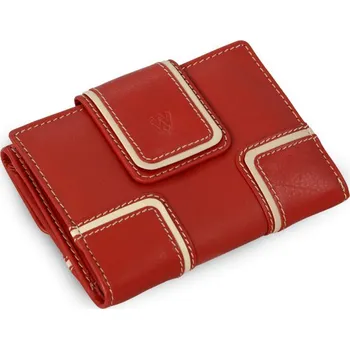 Červená dámská kožená peněženka s béžovým lemováním Paislee