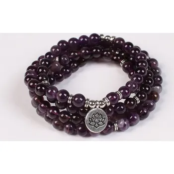 Souprava šperků Náramek Lotosový květ ametyst