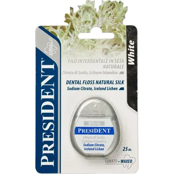 Zubní nit PresiDENT White bělící zubní nit, 25m