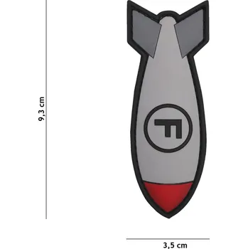Nášivka Gumová nášivka 101 Inc F Bomb - šedá