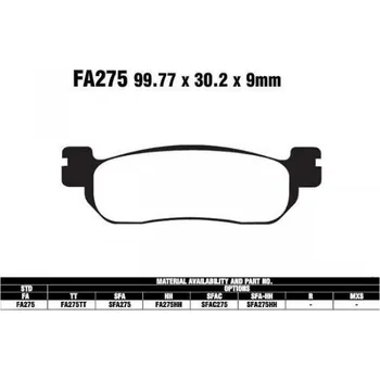 Brzdový komplet EBC SFA275 Scooter organické brzdové destičky pro motorku