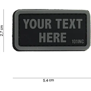Nášivka Gumová nášivka 101 Inc nápis Your Text Here - černá
