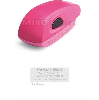 Kancelář COLOP Stamp Mouse 20 - barva růžová - otisk 14 x 38 mm - polštářek černý