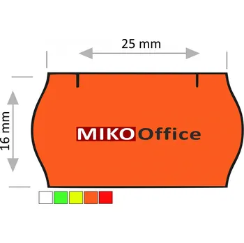 Papír Etikety cenové CONTACT - oblé, 25 x 16 mm - oranžové signální