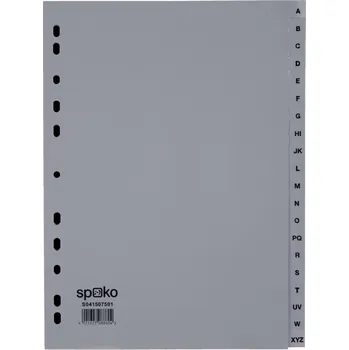 SPOKO Rozdružovač (rozlišovač) PP, abecední A-Z, A4, 20 listů - šedý