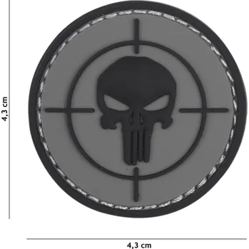 Nášivka Gumová nášivka 101 Inc Punisher Sight - šedá