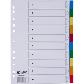 SPOKO Rozdružovač (rozlišovač) PP, A4, 2 x 5 listů - mix barev