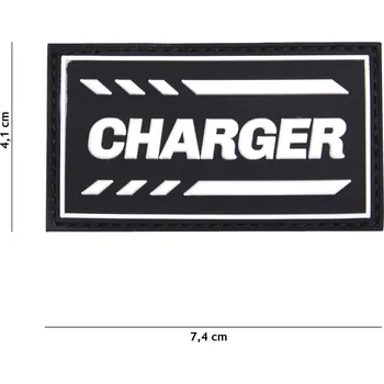 Nášivka Gumová nášivka 101 Inc nápis Charger - černá