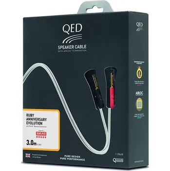 Audio kabel QED Ruby Anniversary reprokabel, set 2 x 2,0m
