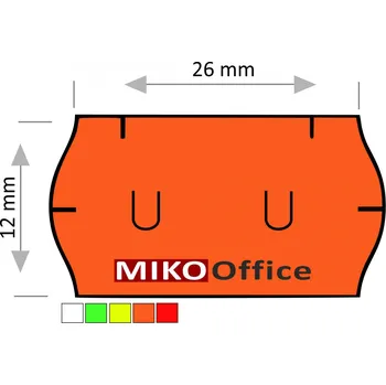 Papír Etikety cenové UNI 26 x 12 mm - oranžové signální