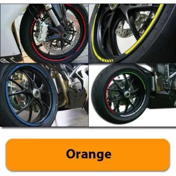 Samolepicí dekorace na vozidlo Proužky na ráfky GP Style, oranžové, 7mm široké, pro 16-19 palcová kola