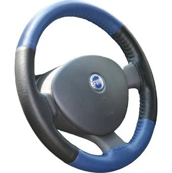 Potah na volant Kožený potah volantu Maria Cavallo černo/modrý ( 37-39 cm)