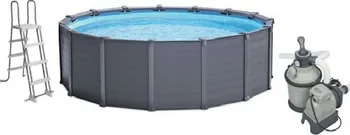 Bazén Intex Graphite Panel Pool 28382GN 478 x 124 cm + písková filtrace, schůdky, plachta, podklad