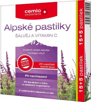 Přírodní produkt Cemio Alpské pastilky šalvěj a vitamin C