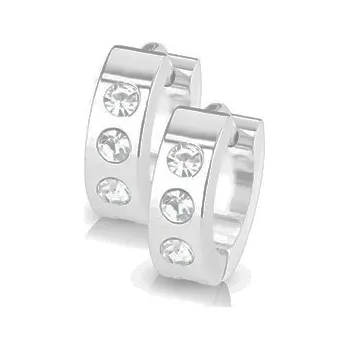 Náušnice Ocelové kroužky se zirkony