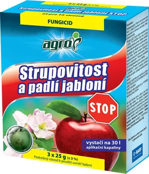 Fungicid Agro Strupovitost a padlí jabloní Stop 3 x 25 g