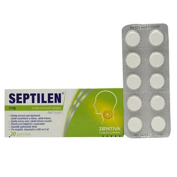 Septilen 5 mg 20 pastilek Lék na bolest, zánět a horečku Septilen 5 mg 20 pastilek
