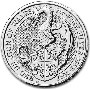 Stříbrná mince The Queen's Beasts Red Dragon 2 Oz 2017