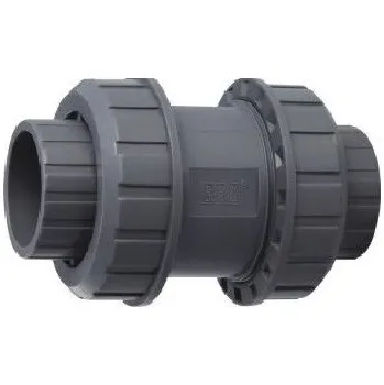 Ventil - průměr 63 mm - kuželový zpětný, k propojení trubek, PVC, šedý, 1.23kg (313021)