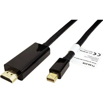 Video kabel ROLINE DisplayPort - HDMI kabel, miniDP(M) -> HDMI M, 4K@60Hz, 2m - 11.04.5796
