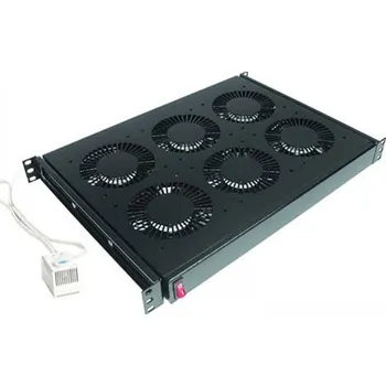 Serverovna CONTEG Ventilační jednotka, 4x ventilátor, 230V, s termostatem,19", černá (DP-VEN-04-H) - 21.01.0866