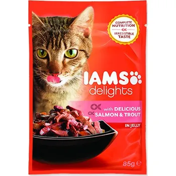 Krmivo pro kočku Iams Cat Delights Salmon & Trout in jelly 85 g