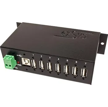 USB hub ExSys USB 2.0 Hub, kovový, 7 portů (EX-1177HMV) - 15.06.0107