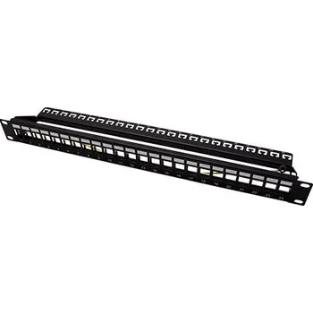 Patch panel ROLINE Patchpanel pro keystone 19'', STP, 24 portů, neosazený, černý