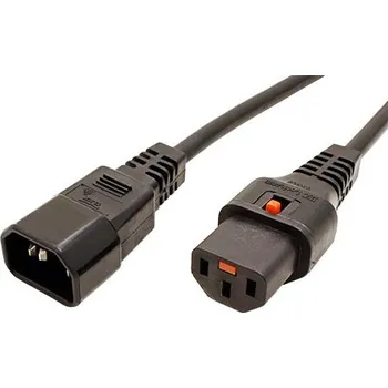Napájecí kabel EFB Kabel síťový prodlužovací IEC320 C14 - IEC320 C13, 3 x 1mm2, IEC Lock, 1,5m, černý (EK601SW.1,5) - 19.42.1302
