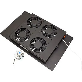 Racková skříň CONTEG Ventilační jednotka, 4x ventilátor, 230V, s termostatem, černá (DP-VEL-04-H) - 21.01.0863