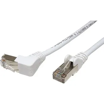 Síťový kabel goobay FTP patchkabel kat. 5e, 1 lomený konektor (90°), 1m, bílý (94178) - 21.92.0771