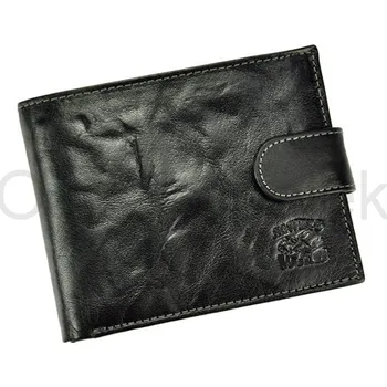 Peněženka Černá kožená peněženka Always Wild N992L-BC se štírem s upínkou