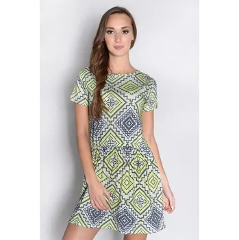 Dámské šaty Dámské zelenkavé šaty se vzorem 0013 (Dámské letní šaty)
