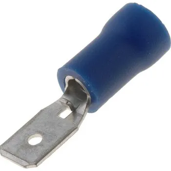 Elektronická součástka Faston 4,8x0,8mm vidlice límec modrý