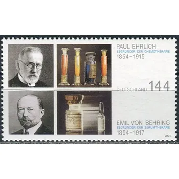 Poštovní známka (2004) MiNr. 2389 ** - Německo - 150. narozeniny Pavla Ehrlicha a Emila von Behringa