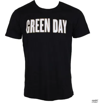 Tričko metal pánské Green Day - Logo & Grenade Applique Slub - ROCK OFF - GDAPSLUB01MB