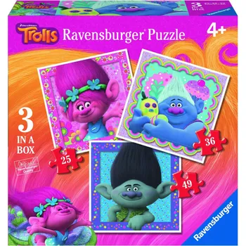 Puzzle Ravensburger Trollové 25/36/49 dílků
