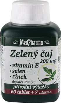 Přírodní produkt MedPharma Zelený čaj 200 mg vitamín E + Selen + Zinek