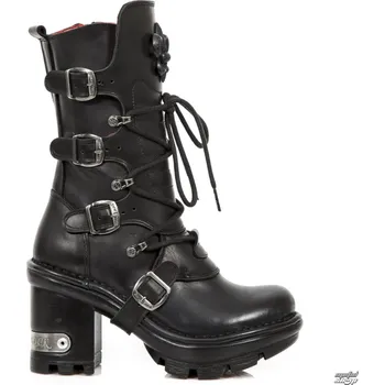 Dámské kozačky boty kožené dámské - ITALI NEGRO NEOTYRE - NEW ROCK - M.NEOTYRE05-S1