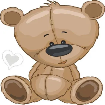 Samolepící dekorace Sladký medvídek samolepka na zeď - M