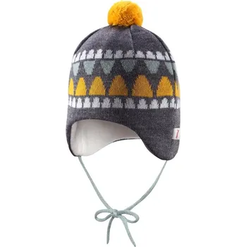 Čepice Reima Dětská čepice pletená se zavazováním Unonen 518378 - šedo žlutá - 40 - 42 cm