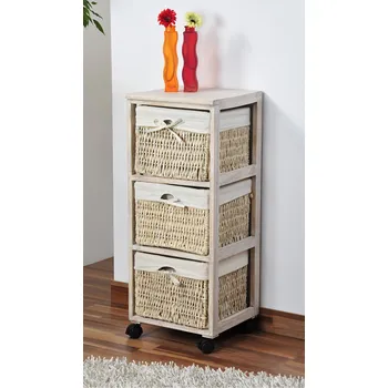 regál Kesper Regál pojízdný s úložnými boxy 34 x 32 x 82 cm