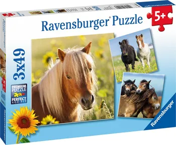 Puzzle Ravensburger Koně 3 x 49 dílků