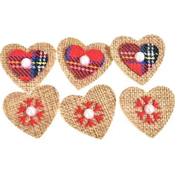 Vánoční dekorace Vánoční dekorace srdce, hvězda, stromeček, sada 6 ks