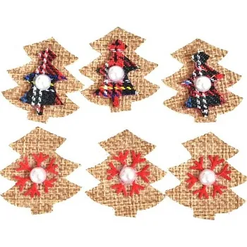 Vánoční dekorace Vánoční dekorace srdce, hvězda, stromeček, sada 6 ks