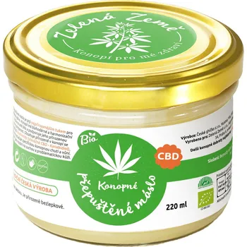 Přepuštěné máslo Zelená Země CBD Konopné máslo přepuštěné bio 220 ml
