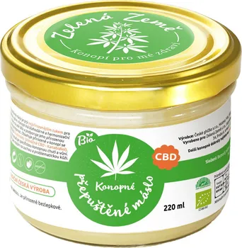 Přepuštěné máslo Zelená Země CBD Konopné máslo přepuštěné bio 220 ml